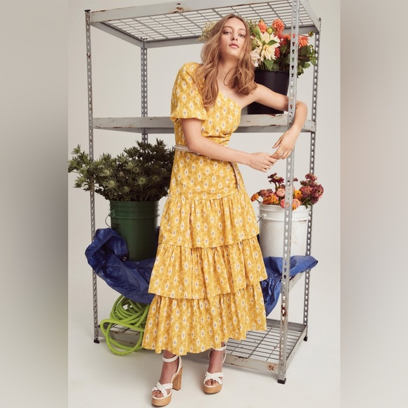 NWT Veronica Beard Virginia One-Shoulder Maxi Dress - Picture 3 of 8